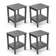 thumbnail image 1 of FODINGHILL 2-Tier Outdoor Side Table set of 4, HDPE All Weather Adirondack Patio Table with Storage Shelf, Outside End Table for Porch Backyard Indoor, Grey, 1 of 7