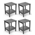 thumbnail image 1 of FODINGHILL 2-Tier Outdoor Side Table set of 4, HDPE All Weather Adirondack Patio Table with Storage Shelf, Outside End Table for Porch Backyard Indoor, Grey, 1 of 7