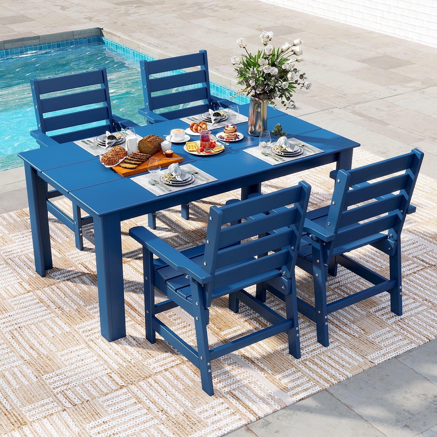 FODINGHILL 5-Piece Outdoor Dining Sets,HDPE Outdoor Dining Table Set ...