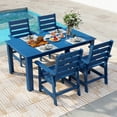 thumbnail image 1 of FODINGHILL 5-Piece Outdoor Dining Sets,HDPE Outdoor Dining Table Set with Umbrella Hole & 4 HDPE Chairs,Blue, 1 of 9