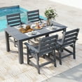thumbnail image 1 of FODINGHILL 5-Piece Outdoor Dining Sets,HDPE Outdoor Dining Table Set with Umbrella Hole & 4 HDPE Chairs,Grey, 1 of 10