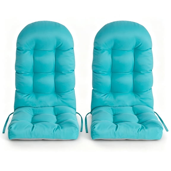 FODINGHILL Adirondack Chair Cushions Set of 2,Polyester Weatherproof Outdoor High Back Adirondack Chairs Cushion with Ties,Thickened Seat for Patio,Aqua