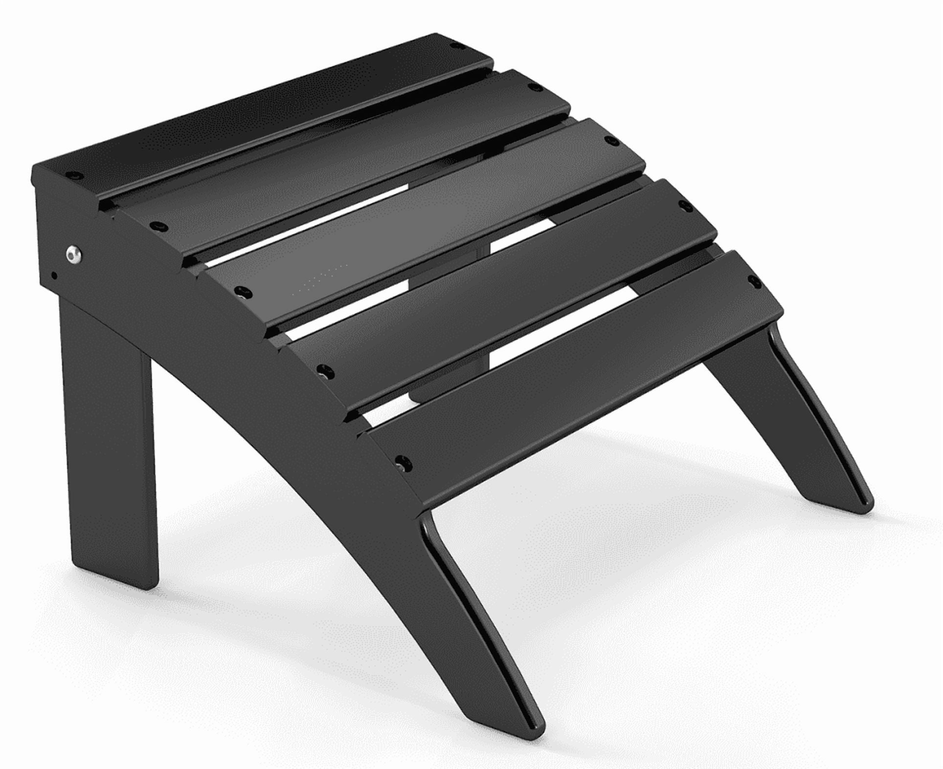 FODINGHILL Adirondack Outdoor Ottoman, HDPE Patio Foot Rest, All Weather Folding Foot Stool for Adirondack Chair, for Patio Backyard Pool Porch Lawn, Black