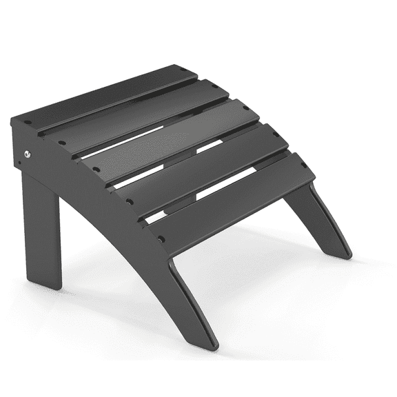 FODINGHILL Adirondack Outdoor Ottoman, HDPE Patio Foot Rest, All Weather Folding Foot Stool for Adirondack Chair, for Patio Backyard Pool Porch Lawn, Gray