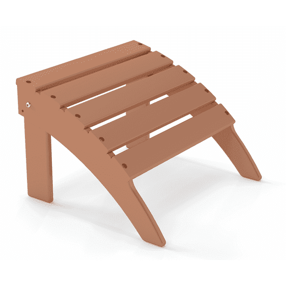 FODINGHILL Adirondack Outdoor Ottoman , HDPE Patio Foot Rest , All Weather Folding Foot Stool for Adirondack Chair, for Patio Backyard Pool Porch Lawn, Teak