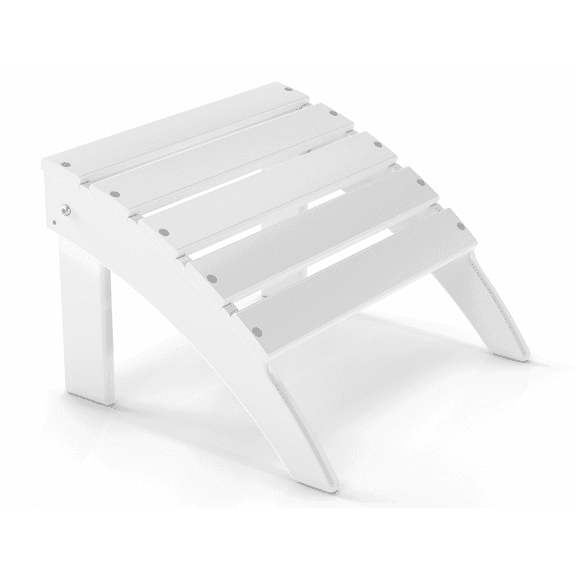 FODINGHILL Adirondack Outdoor Ottoman, HDPE Patio Foot Rest, All Weather Folding Foot Stool for Adirondack Chair, for Patio Backyard Pool Porch Lawn, White