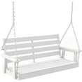 thumbnail image 1 of FODINGHILL Outdoor Hanging Porch Swing with 2 Seat, HDPE All Weather Swing Chair, Patio Swing Chair for Garden, Courtyard, 600LBS Weight Capacity, White, 1 of 7