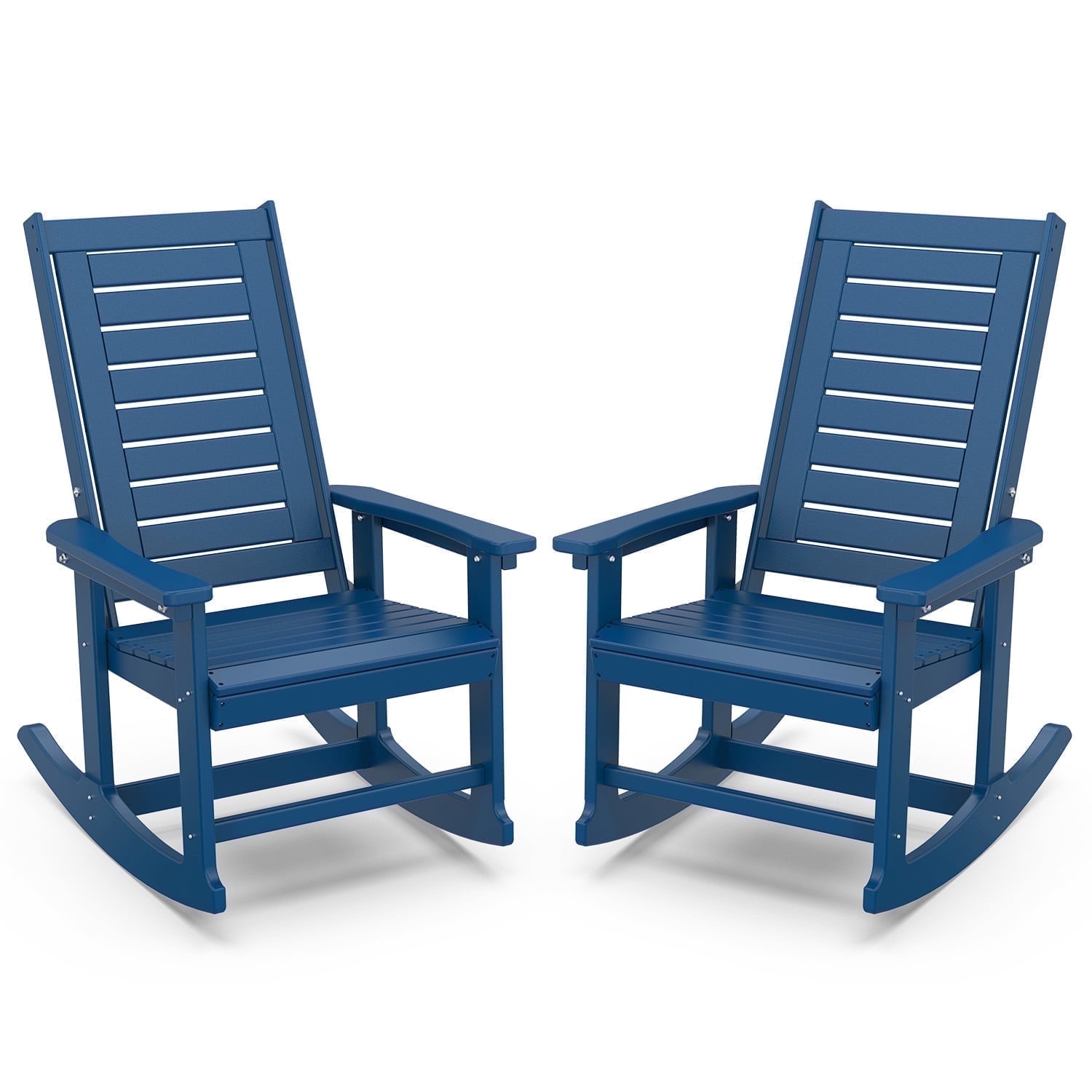 PIPOPA Outdoor Rocking Chair, HDPE All Weather Adirondack Oversized ...