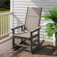 thumbnail image 1 of FODINGHILL Outdoor Rocking Chair,HDPE Oversized Rocking Outdoor Chair,High Back Rocking Patio Chairs for Porch Garden Balcony,Wood, 1 of 10