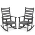thumbnail image 1 of FODINGHILL Outdoor Rocking Chair Set of 2,HDPE All Weather Patio Rocker for Porch,Garden,Balcony,Grey, 1 of 10