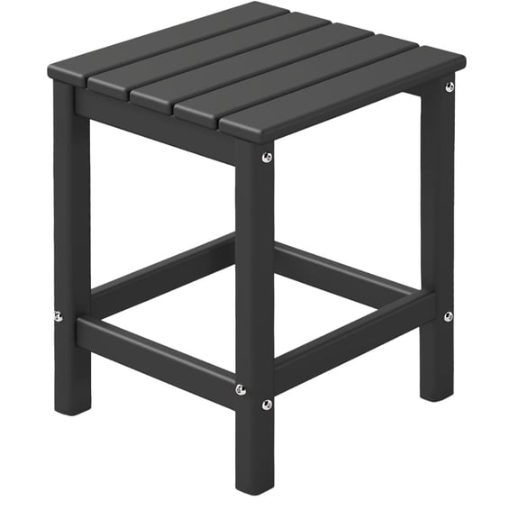 FODINGHILL Outdoor Side Table,All Weather HDPE Adirondack Patio Table,Square End Table for Pool Balcony Deck Porch Lawn Backyard,Black