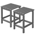 thumbnail image 1 of FODINGHILL Outdoor Side Table Set of 2,All Weather HDPE Adirondack Patio Table,Square End Table for Pool Balcony Deck Porch Lawn Backyard,Grey, 1 of 9