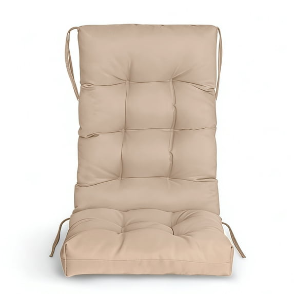FODINGHILL Rocking Chair Cushions,Polyester Weatherproof Outdoor High Back Rocker Chairs Cushion with Ties,Thickened Seat for Patio,Beige