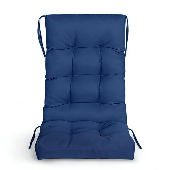 FODINGHILL Rocking Chair Cushions,Polyester Weatherproof Outdoor High Back Rocker Chairs Cushion with Ties,Thickened Seat for Patio,Blue