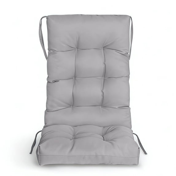 FODINGHILL Rocking Chair Cushions,Polyester Weatherproof Outdoor High Back Rocker Chairs Cushion with Ties,Thickened Seat for Patio,Grey