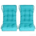 thumbnail image 1 of FODINGHILL Rocking Chair Cushions Set of 2,Polyester Weatherproof Outdoor High Back Rocker Chairs Cushion with Ties,Thickened Seat for Patio,Aqua, 1 of 10