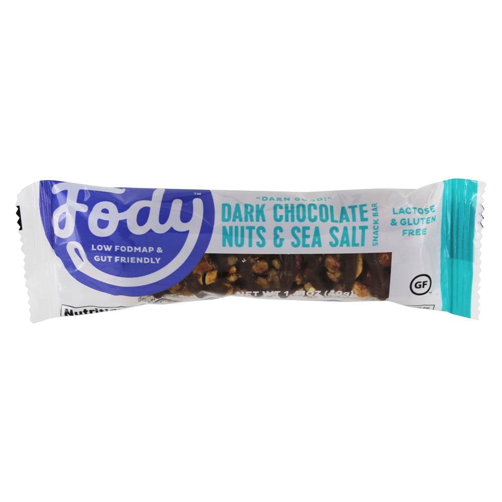 FODY Low FODMAP Snack Bar Dark Chocolate Nuts & Sea Salt 1.41 oz