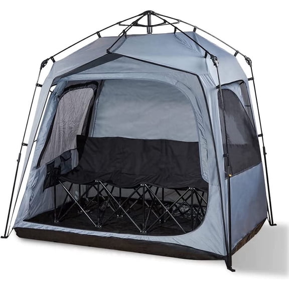 Fofana 4 Person Pop Up Sports Pod Tent Waterproof Portable Outdoor Shelter Clear Mesh Windows