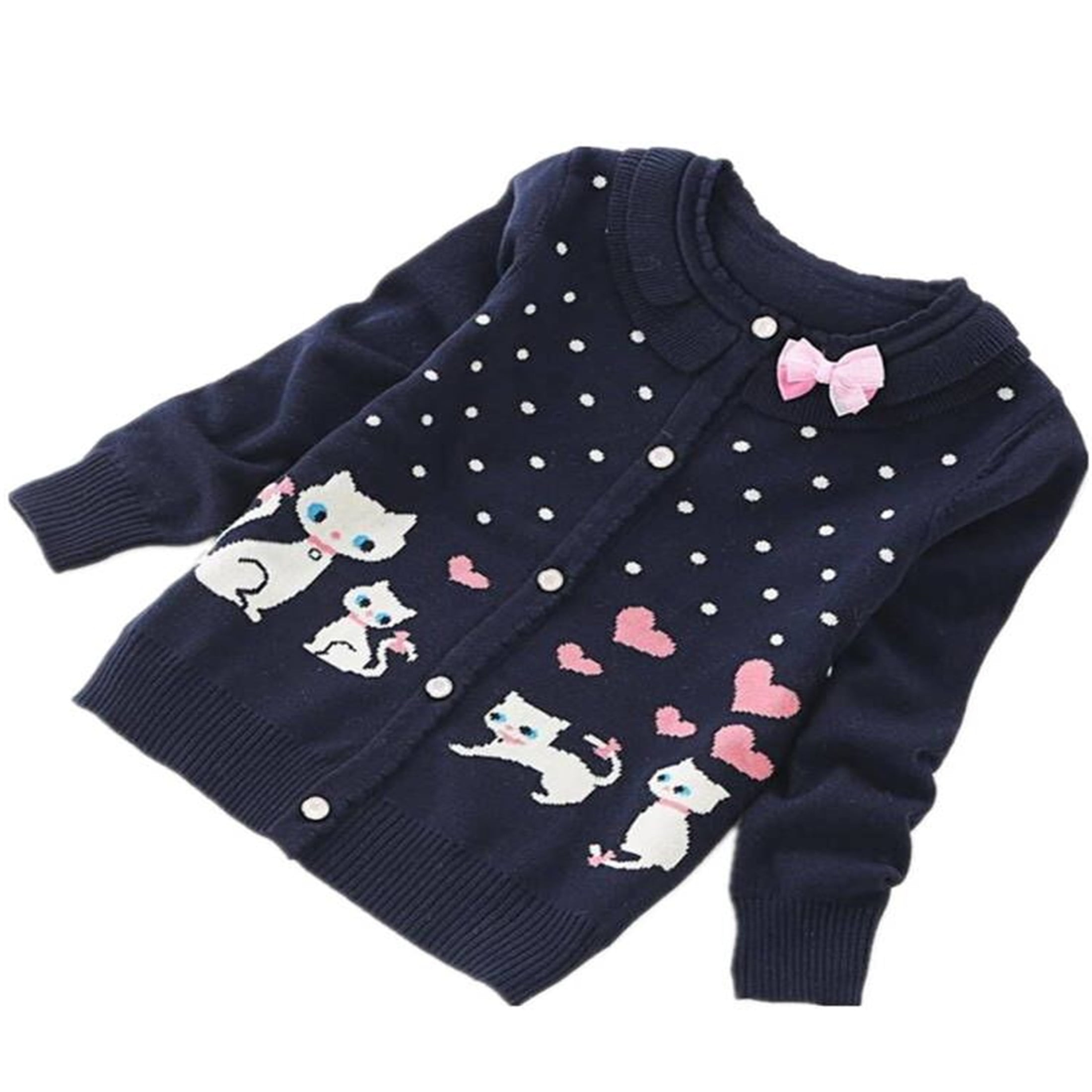FOFJR Children Sweater Girls Lovely Cat Cotton Cardigans Sweaters 4 10 Years Walmart