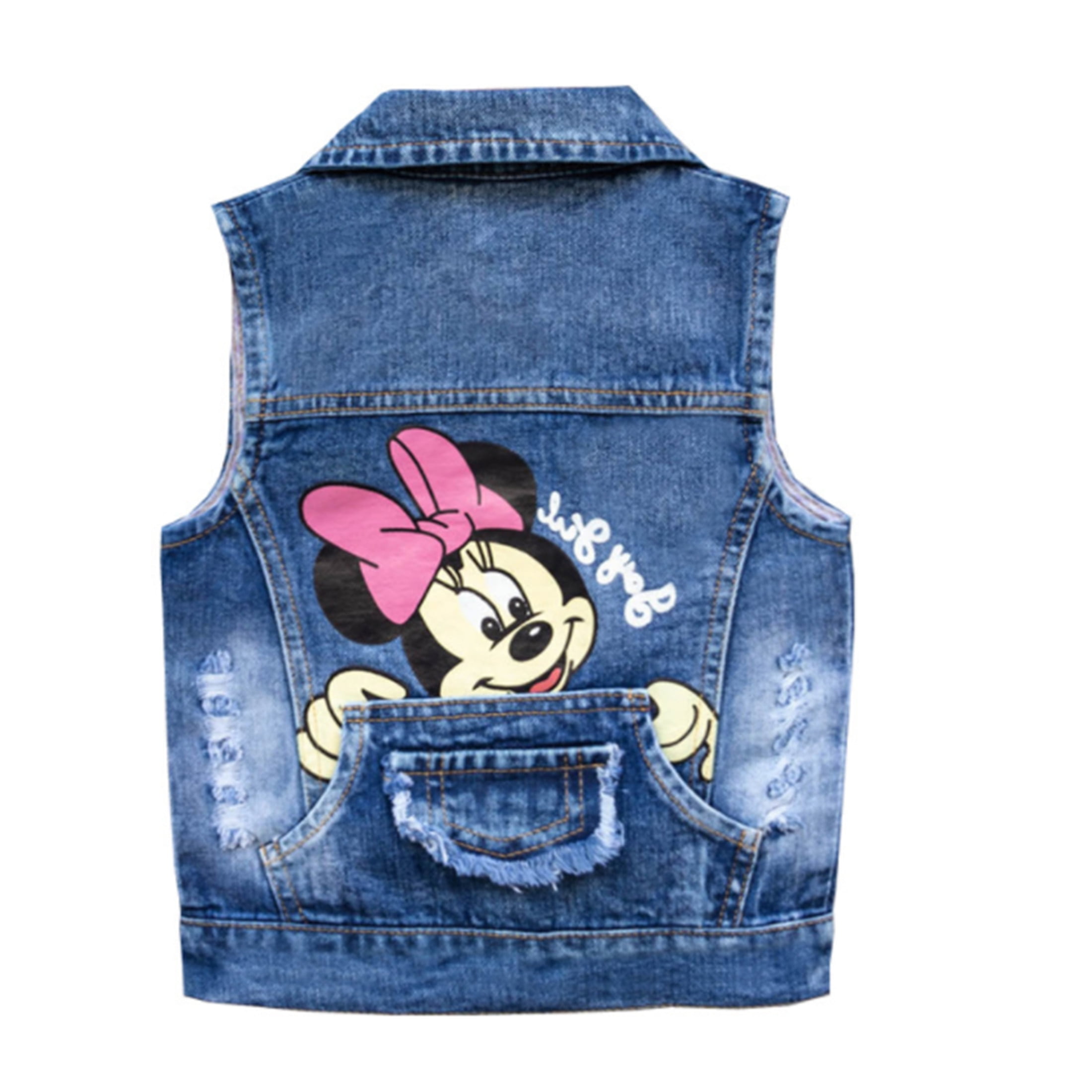 Baby Boy Button Up Sleeveless Ripped Denim Vest