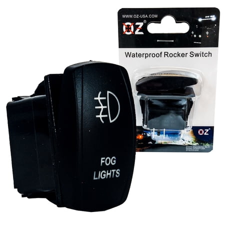 FOG LIGHT OZ-USA® On/Off Rocker Switch 5-Pin SPST OZ-USA® Laser Etch Blue LED Truck SUV Off-road UTV Rzr Polaris Can-AM Marine Vessels RV
