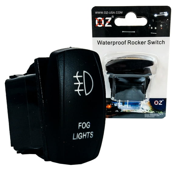 FOG LIGHT OZ-USA On/Off Rocker Switch 5-Pin SPST OZ-USA Laser Etch Blue LED Truck SUV Off-road UTV Rzr Polaris Can-AM Marine Vessels RV