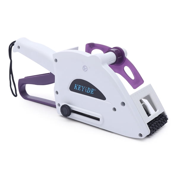 FOGGBET 10.6*0.7*4.4inch Modern Manual Portable Hand-Held Labeling Machine for Supermarkets, Convenience Stores,white and purple