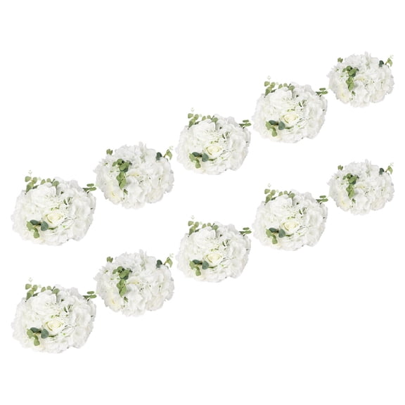 FOGGBET 10PCS Artificial Flower Ball,12-Head Plastic
Wedding Flower Balls,for Wedding Table Centerpieces Decoration (White)