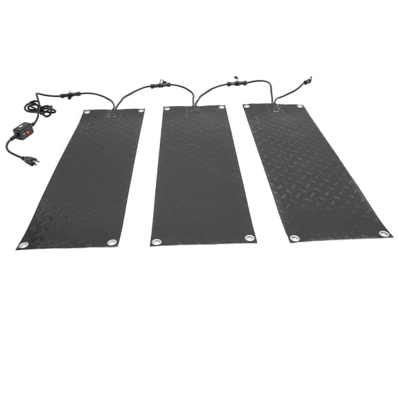 FOGGBET 110V 3Pcs Snow Melting Mat Non-Slip Heated Outdoor Mats 10''x30'' with Power Cord for Winter Outdoor Stairs, Sidewalk, Doorways, Driveway Black