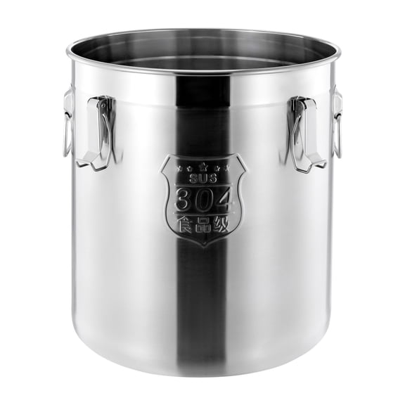 FOGGBET 12.7Gal 304 Stainless Steel Rice Storage Container,Extra Large Food Grade Canister,40-90Lbs Sealed Rice Bucket with Airtight Lid and Locking Buckle,for Rice, Flour