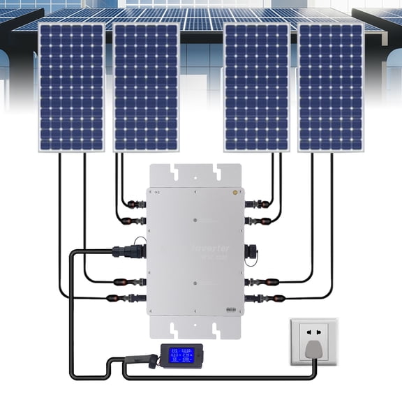 FOGGBET 1200W Micro Solar Panel Smart Inverter Pure Sine Wave MPPT Grid Tie Inversor New