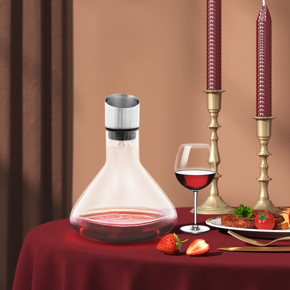 FOGGBET 1500ML Wine Decanter, Large Capacity 50.73oz Wine Carafe Decanter, Pour Full Bottle at Once, Waterfall Style for Quick Aerating, Kitchen Dining