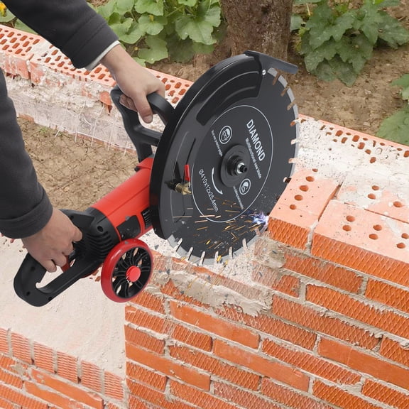 FOGGBET 16 Inch Electric Concrete Saw 4000W, Wet/Dry Circular Saw with Water Pump & 6.5 Inch Cutting Depth, Concrete Cutter for Brick Wall Granite, Red