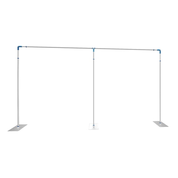 FOGGBET 19.7x9.8 FT Rectangular Silver Backdrop Stand Pipe Kit,Load Capacity About 44lbs,Wedding Backdrop Stand for Ceremony with Weighted Steel Bases Telescopic Heavy Duty Stand