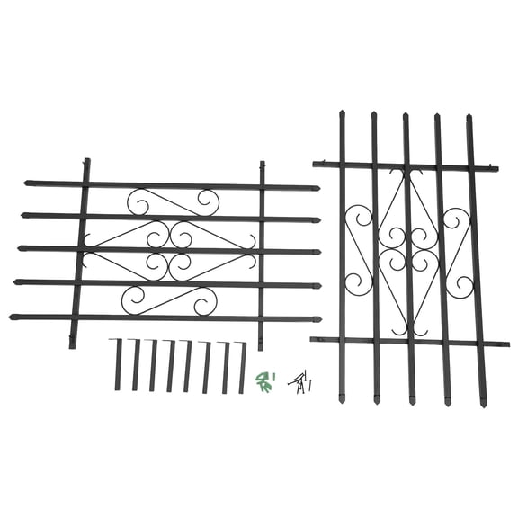 FOGGBET 2 PCS Black Window Bar Guard Window Security Bars Sturdy Window Guard For Home