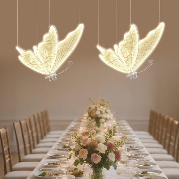 FOGGBET 2 Pieces 25W Butterfly Floor Lamp, LED Ambient Light, White Color Wedding Decoration Light used in stage, wedding, hotel, window, festive celebration