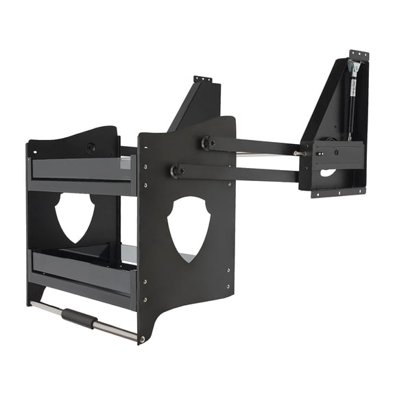 FOGGBET 2 Tier Pull Down Cabinet Organizer,66 lbs Capacity Kitchen Cabinet Shelf with Hydraulic Damping,Adjustable Width Spice Rack for Upper Cabinet (Black),22.05*11.02*20.87 in for Kitchen Cabinets