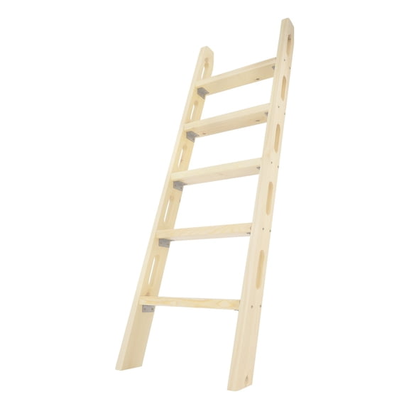 FOGGBET 5-Step Solid Wood Bunk Bed Ladder, 220LBS Load 18.31 inches long Anti-slip Stair Ladder, Space-saving Ergonomic Climbing Ladder for Bedroom Dorm RV