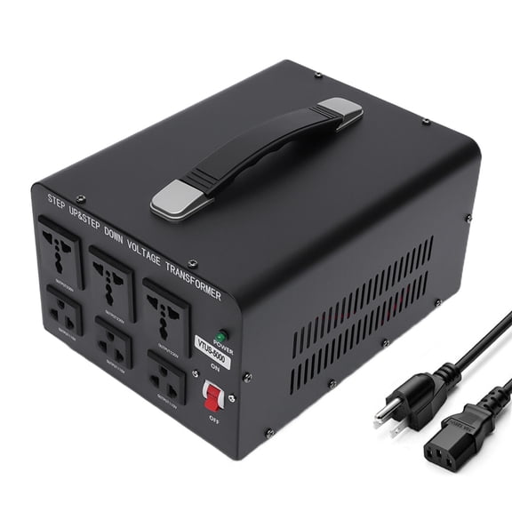 FOGGBET 5000W Heavy Duty Voltage Converter Transformer Step Up/Down 110-120V to 220-240V with Circuit Breaker, 6 Outlets, Safe for Appliances Under 3000W