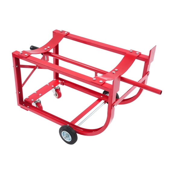 FOGGBET 55 Gallon Drum Dolly Cart, 600lbs Heavy Duty Freestanding Oil Drum Mover with 4 Rolling Wheels 29.65*16.73*21.3in for Warehouse Garage Factory