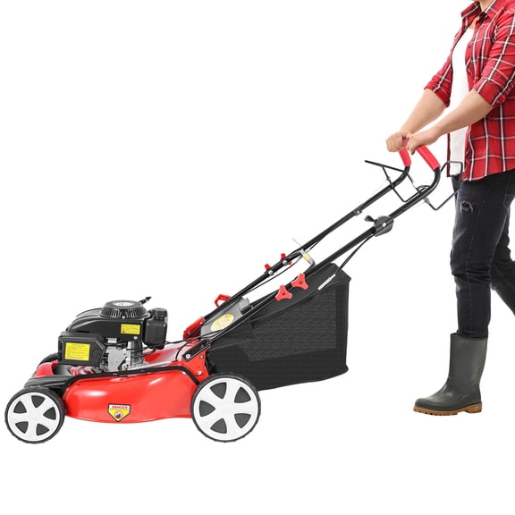 FOGGBET 5HP 140CC 4-Stroke Hand Push Lawn Mower Self-propelled Gas Lawn Mower 20in Mowing Width 1.6L