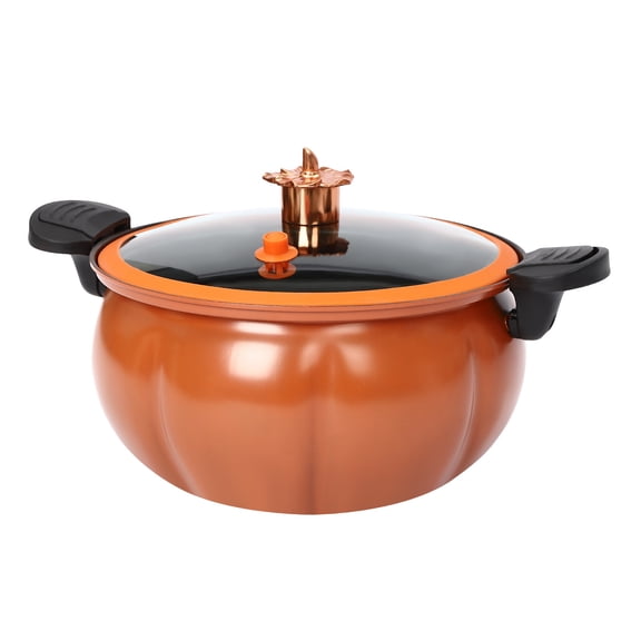 FOGGBET 8L Micro Pressure Cooker, Pumpkin Shaped Maifan Stone Soup Pot, Multi-Function Micro Pressure Cooking Pot (Orange)