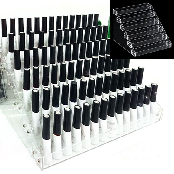 FOGGBET Acrylic Display Case, 6-Tier Shelf for Cosmetics Perfume, Large Capacity Storage Organizer, Clear PS Rack