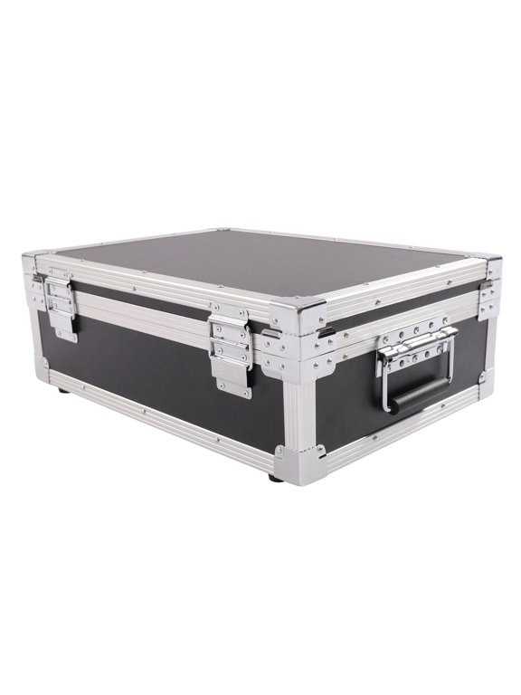 Aluminum Hard Case Briefcase Toolbox Storage Box Tool Case Black Carrying Case 18.35*13.23*6.46in,Internal Size 17.72in*12.6in*5.87in for Organizing and Storing Precision Instruments