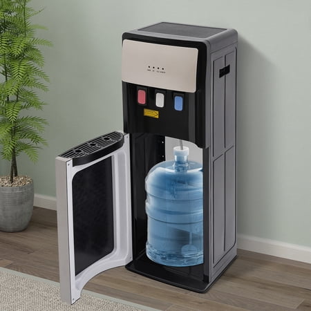 FOGGBET Bottom Loading Water Cooler Dispenser, Silver Grey, Hot & Cold Standing Water Dispenser for Daily Use