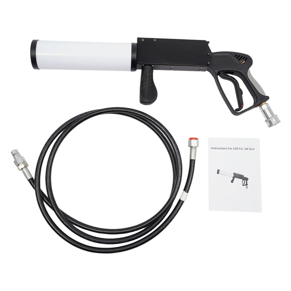 FOGGBET CO2 Fog Cannon Special Effects Fog Machine +3m Hose - 26.25-32.8ft Fog Spraying Distance, RGB LED Effects, Trigger Safety Lock,Quick Coupling for Parties, Performances, and Events
