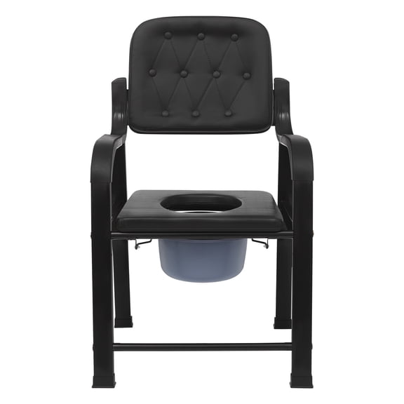 FOGGBET Comfort Bedside Commode, Commode Toilet Chair with Removable Bucket Supports 551 Lbs Potty Chair for Adults Bedside Commode Chair for Elderly with Backrest & 18.1" Seat Cushion