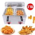 thumbnail image 1 of FOGGBET Commercial Countertop Gas Fryer with Baskets, 2 * 6L Deep Fryer Pot Stainless Steel Kitchen Oil Fryer,Lpg Fryer Fast Heating Fryer Set for Restaurant Home Kitchen(2 Baskets), 1 of 18
