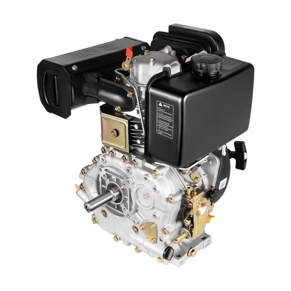 FOGGBET Diesel Engine 10HP, 186FA Black Single Cylinder Air-Cooled Motor, Durable Iron and Aluminum Construction, High Heat Dissipation, Corrosion Resistant Powder-Coated Surface