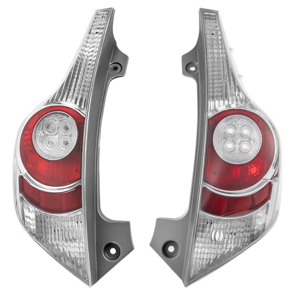 FOGGBET Direct Replacement Tail Light for 2012 - 2014 Toyota Prius C,Halogen,Grey/Red Housing,PP & PC Material,Includes Parking/Brake/Reverse/Turn Lights